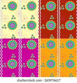 Set of four seamless abstract geometric patterns