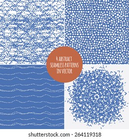 Set of four seamless abstract pattern. Seamless pattern can be used for wallpaper, pattern fills, web page background,surface textures. 