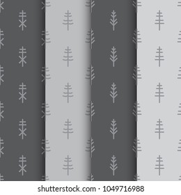 Set of four seamless backgrounds. Printable seamless wallpaper.