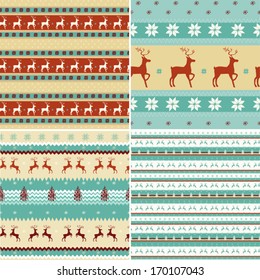 set of four seamless Christmas patterns