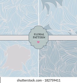 Set of four seamless floral background patterns. Vector illustration
