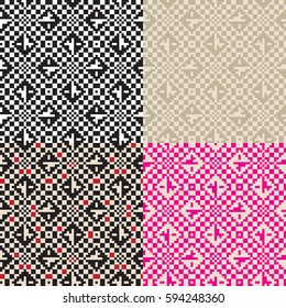 Set of four seamless geometric textures. Swatches are included in vector file. 
