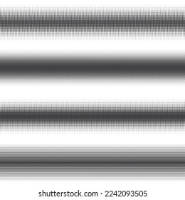 Set of four seamless lines with different halftone textures isolated on white background