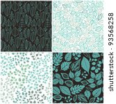 Set of Four Seamless Pattern With Leaf. Abstract leaf texture, endless background.Seamless pattern can be used for wallpaper, pattern fills, web page background, surface textures.