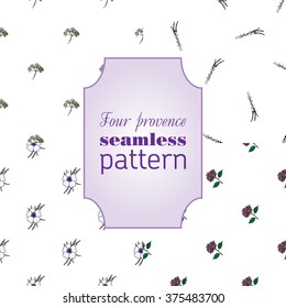 Set four seamless pattern with spring provence flowers - lavender, hydrangea, anemones. Floral design for Valentine Day, wedding, loved, Women`s day, Easter