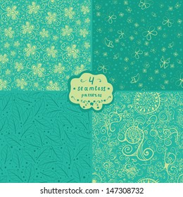 set of four seamless patterns