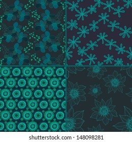 set of four seamless patterns