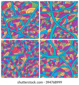Set of four seamless patterns. 