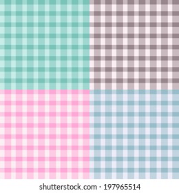 Set of four seamless patterns with cells. Different color. Vector illustration. 