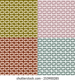 set of four seamless patterns with different color shades