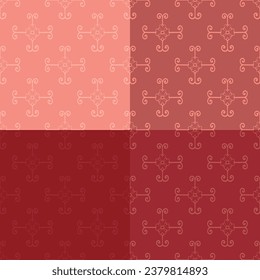 Set of four seamless patterns. Japanese pattern. Vector illustration.