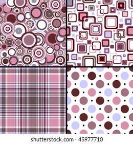 Set four seamless patterns (vector)