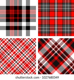 Set Four Seamless Tartan Plaid Patterns Stock Vector (Royalty Free ...