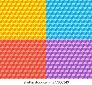 Set of four seamless textured backgrounds for wrapping paper, fabric design, wallpaper with different colors. Endless vector illustration.