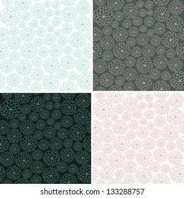 Set of four seamless vector floral pattern. Seamless pattern can be used for wallpaper, web page background, pattern fills,surface textures. Seamless floral background