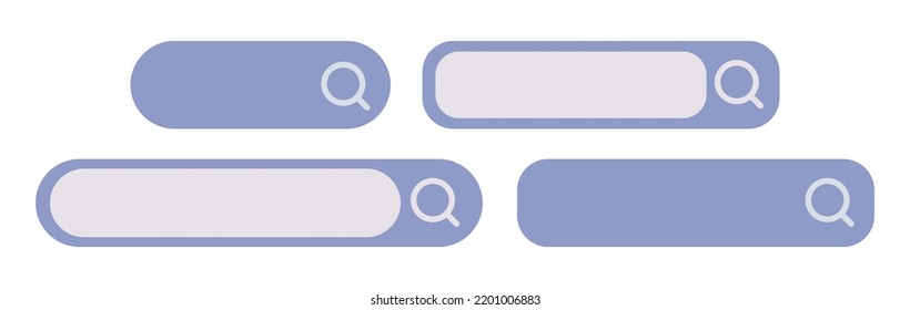 Set of Four Search Box Elements. Searching Symbol, UI Design.