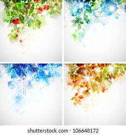 Set of four seasons background