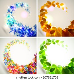 Set of four seasons background