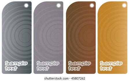 Set of four shiny tags