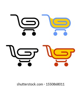 Set of four shopping trolley models, it can be used for application website icons and logos