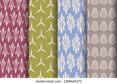 Set of four simple patterns. Wrapping paper design.