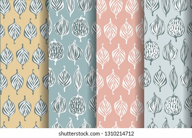 Set of four simple patterns. Wrapping paper design.