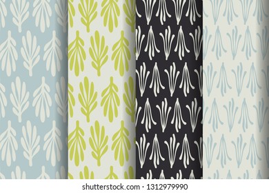 Set of four simple patterns. Wrapping paper design.