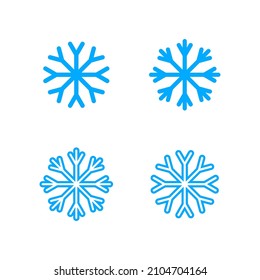 Set of four snowflakes. Isolated on white background. Vector illustration, eps 8.