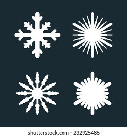 Set of four snowflakes. Vector illustration, eps 8.