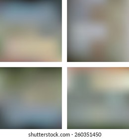 Set of four soft blurred backgrounds for your design