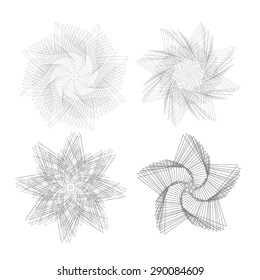 Set of four spirals pattern