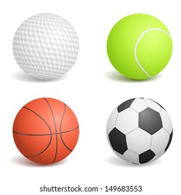 Set of four sport balls, vector eps10 illustration