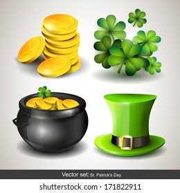 Set of four St Patrick's Day icons 