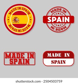 Set of four stamps with flag made in Spain