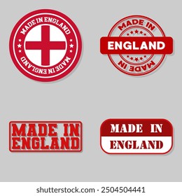 Set of four stamps with flag made in England