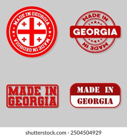Set of four stamps with flag made in Georgia