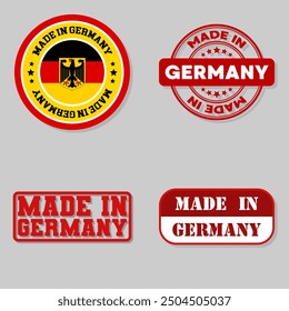 Conjunto de cuatro sellos con bandera hecha en Alemania