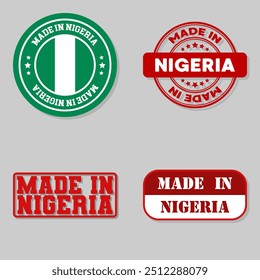Set of four stamps with flag made in Nigeria