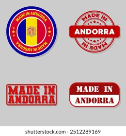 Set of four stamps with flag made in Andorra