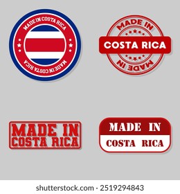 Set of four stamps with flag made in Costa Rica