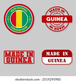 Conjunto de quatro selos com bandeira feita na Guiné