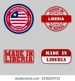 Set of four stamps with flag made in Liberia