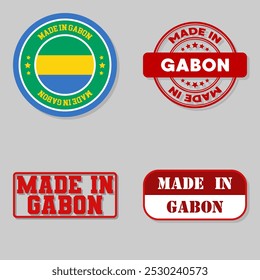 Set of four stamps with flag made in Gabon