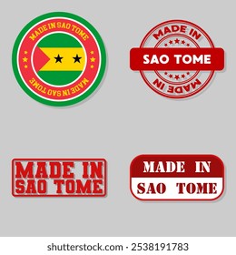 Set of four stamps with flag made in Sao Tome and Principe