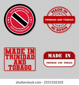 Set of four stamps with flag made in Trinidad and Tobago