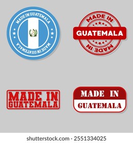 Set de cuatro sellos con bandera hechos en Guatemala