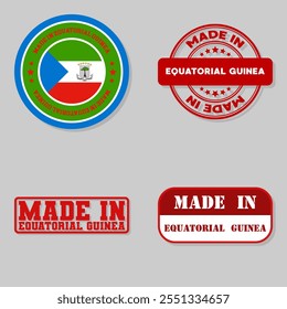 Set of four stamps with flag made in Equatorial Guinea