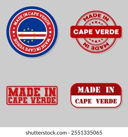 Set of four stamps with flag made in Cape Verde