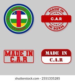 Set de cuatro sellos con bandera realizada en C.A.R