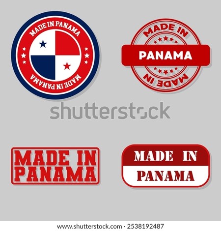 Set of four stamps with flag made in Panama